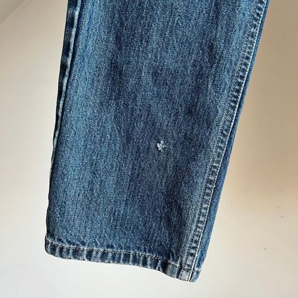 Faded Distressed Levi's 513 Slim Size 18 Reg Waist 30 Whiskered Blue Denim Jeans - Picture 3 of 7